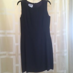 Hugo Buscati blue, sleeveless dress. 100% silk.  Vintage.